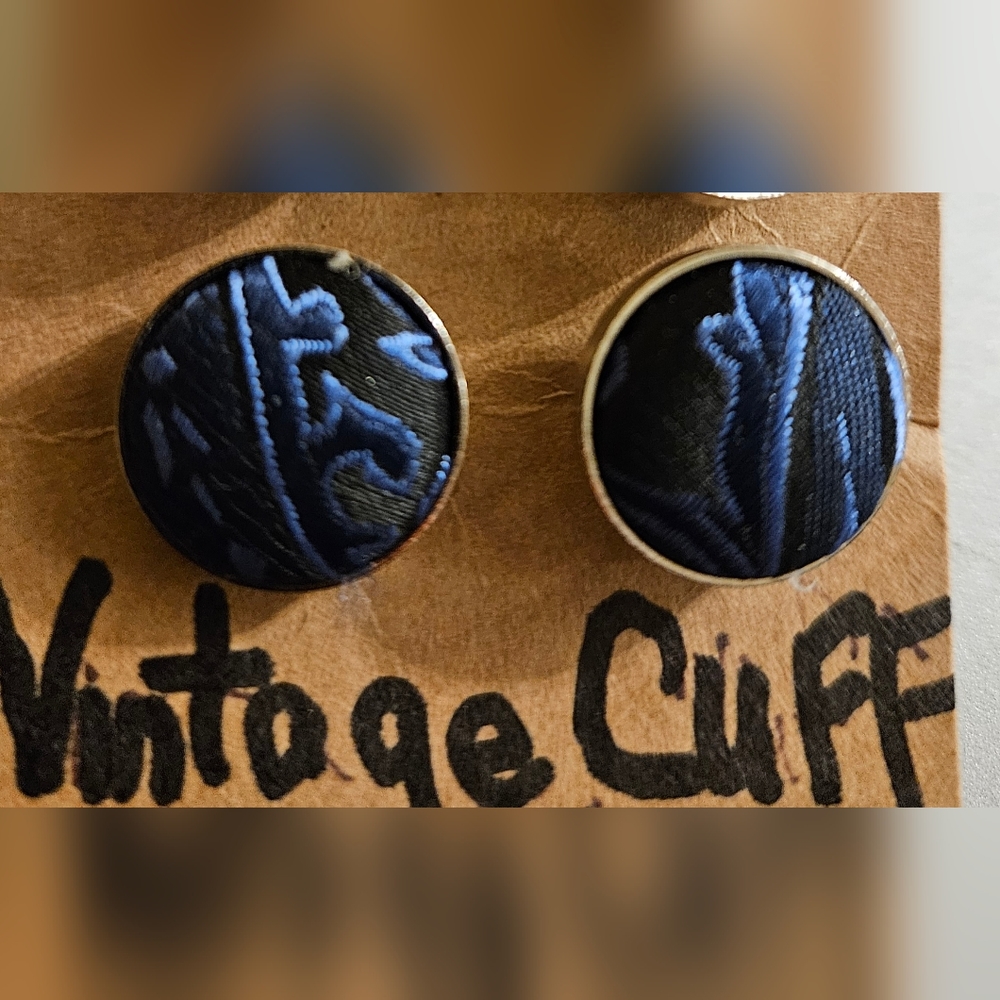 Vintage Fabric Cufflinks (one set)
